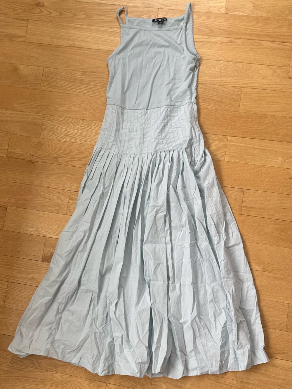 J. Crew Pale Blue Pintuck midi dress